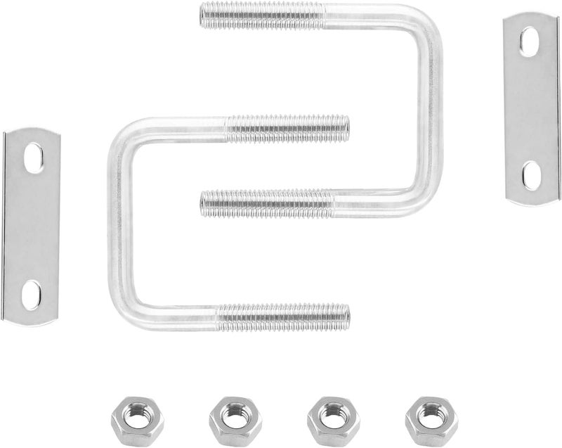 Jersvimc 2Pcs Stainless Steel Square U-Bolt Clamp M8x40x65mm - (Thread Size x Inner Width x Length), Mini Metal U Bolts Pole U Bolt Brackets for Camper Trailer Marine Boat - Image 5